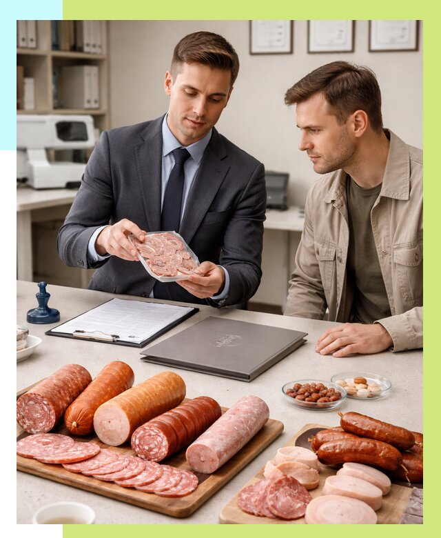 Сертификация колбасных изделий в Саянске от 7631 р. | Алешин-Сск