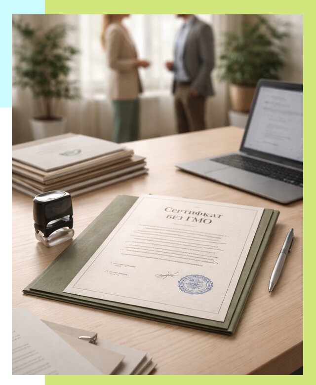 Сертификат без ГМО в Саянске от 7631 р. оформить срочно Алешин-Сск