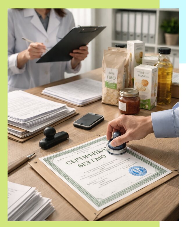 Получение сертификата Без ГМО для продукции в Саянске